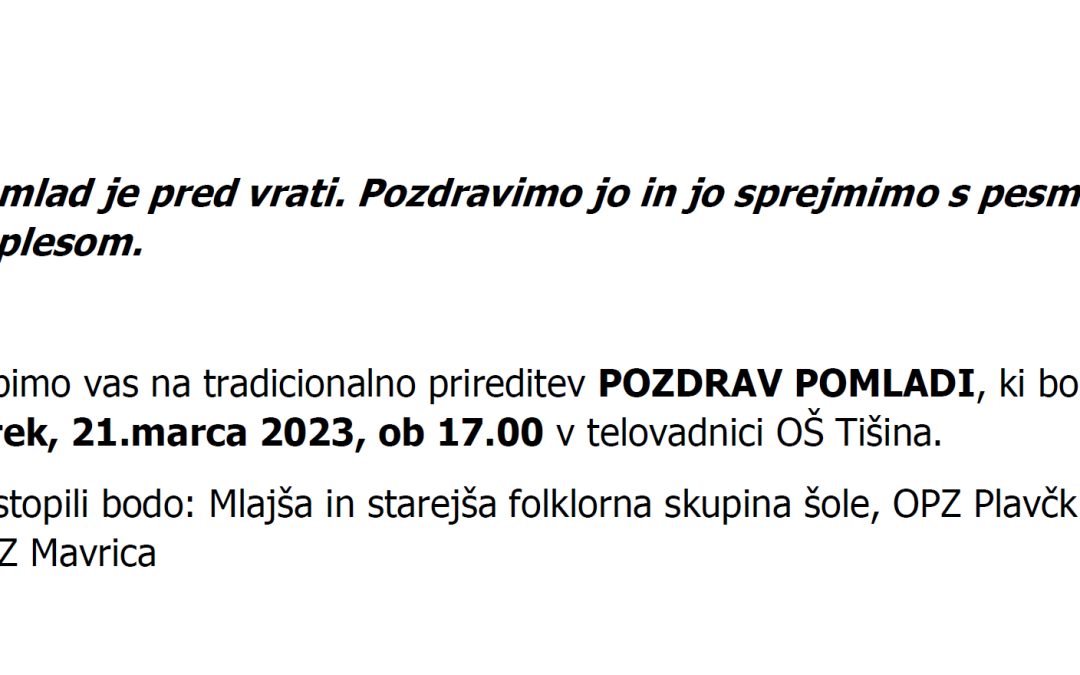 Pozdrav pomladi 2023